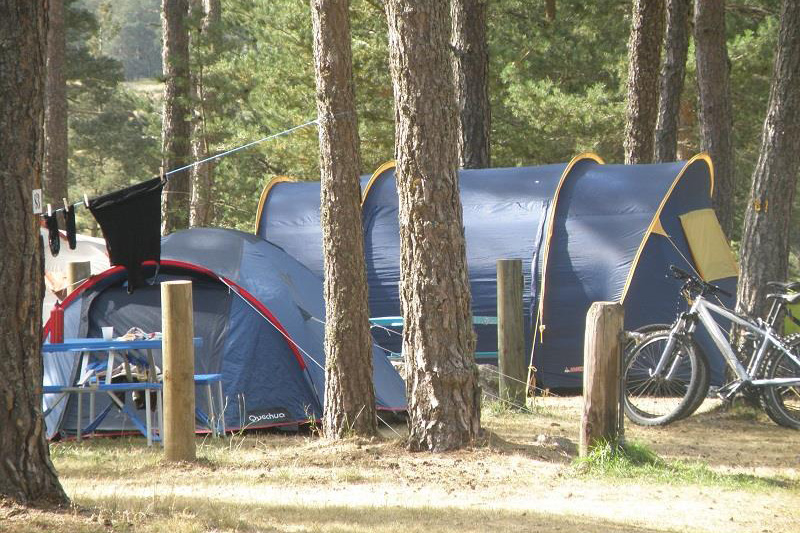 Emplacement tente au camping 3 étoiles les Sous bois du lac en Lozère